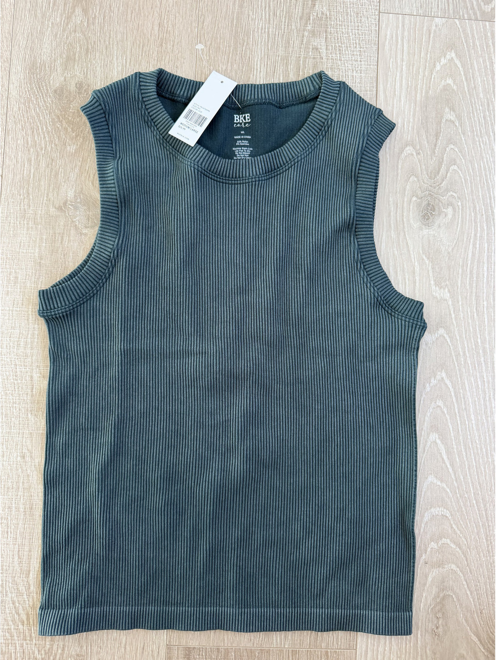BKE Core Ribbed Sleeveless Tank Top Medium Large